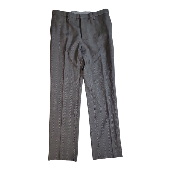 Banana Republic‎ Classic Fit Wool Blens Light Taupe Plaid Trousers Mens 33/34 - Picture 1 of 15
